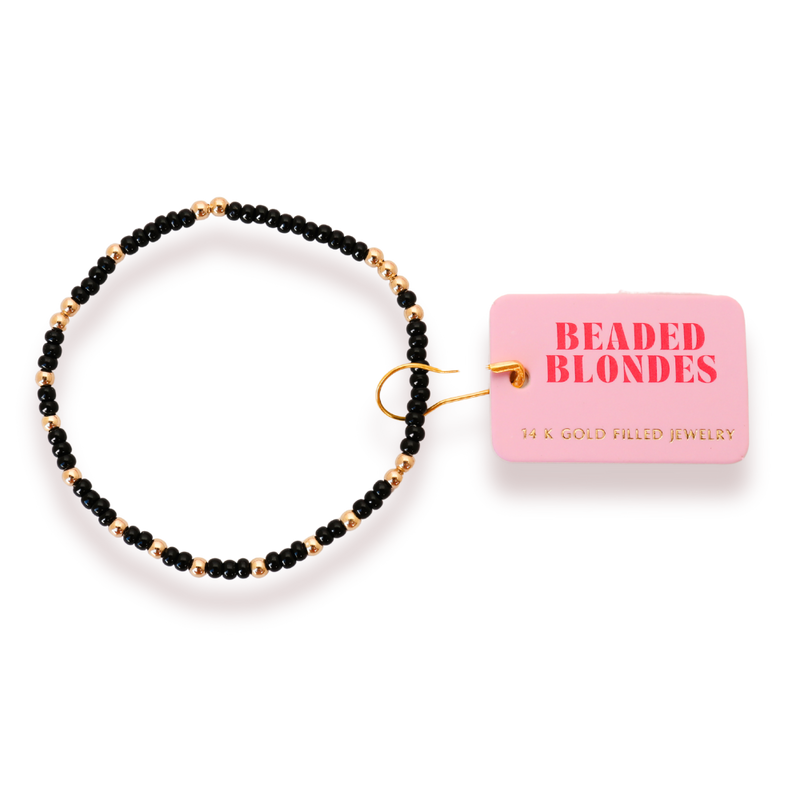 Black Sprinkle Bracelet: Petite 6.25 inch