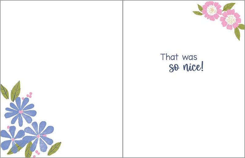 Thank You Greeting Card - Floral on Navy