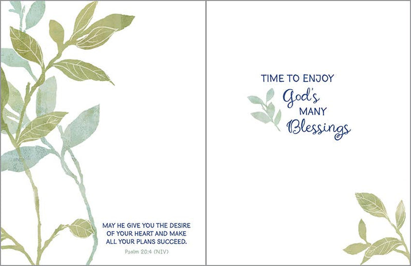 With Scripture Retirement Card - Navy Bird on Branch