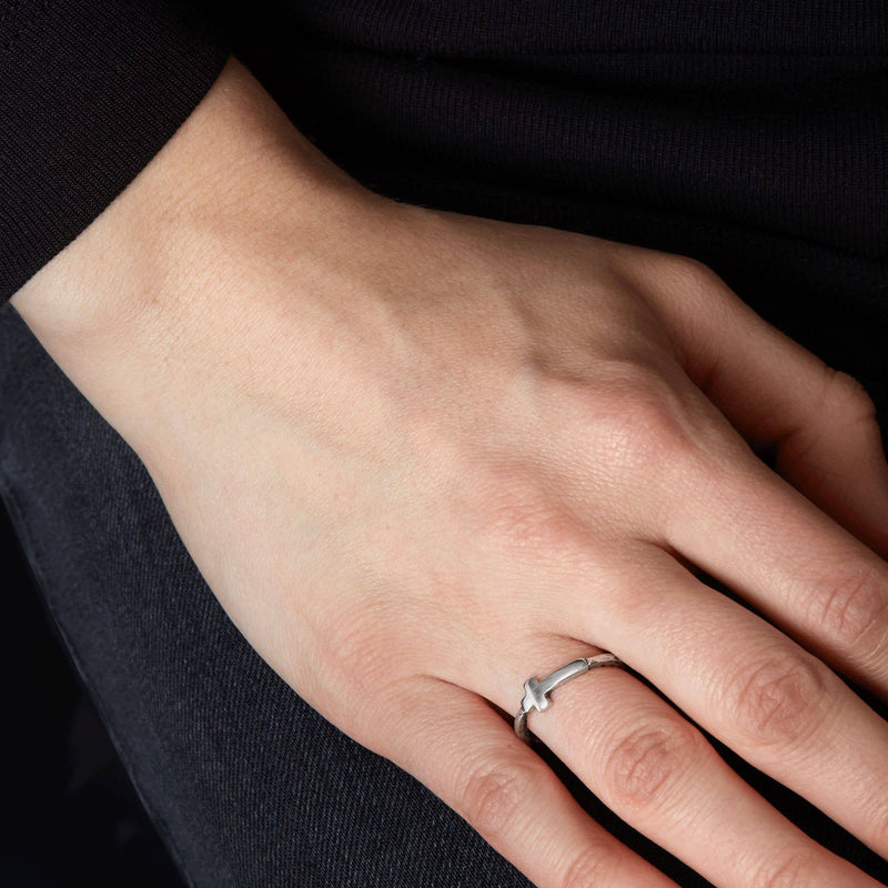 Silpada 'Simplex Cross' Textured Ring in Sterling Silver: 8