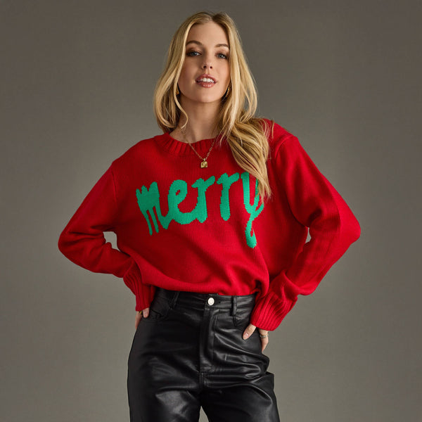 Red & Green Merry Sweater