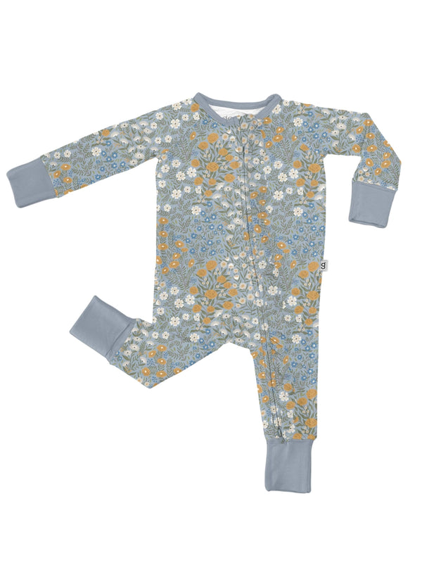 Blue Meadow Long Sleeve Zip Pajamas