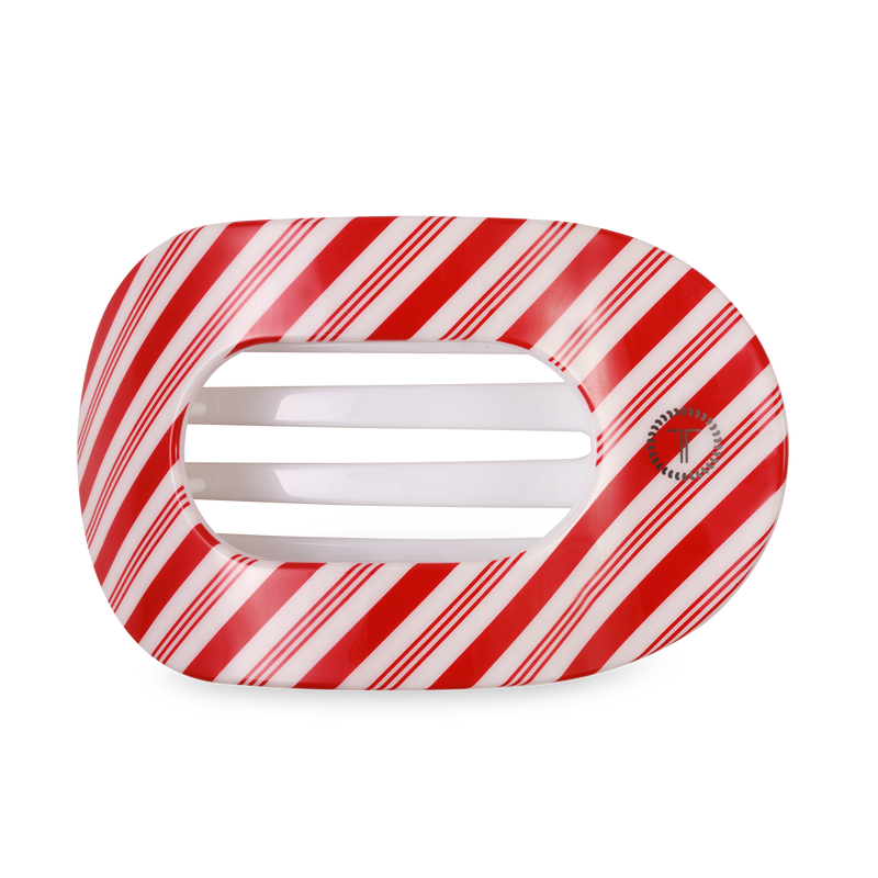 Flat Round Hair Clip | Large | Candy Cane Crush