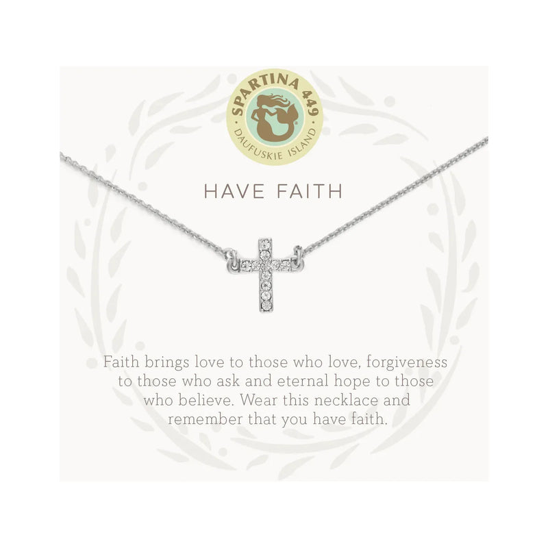 Sea La Vie Have Faith Cross Necklace - Silver