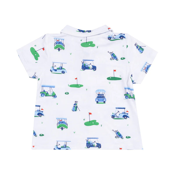 Vintage Golf Carts - Blue Shirt & Short Set