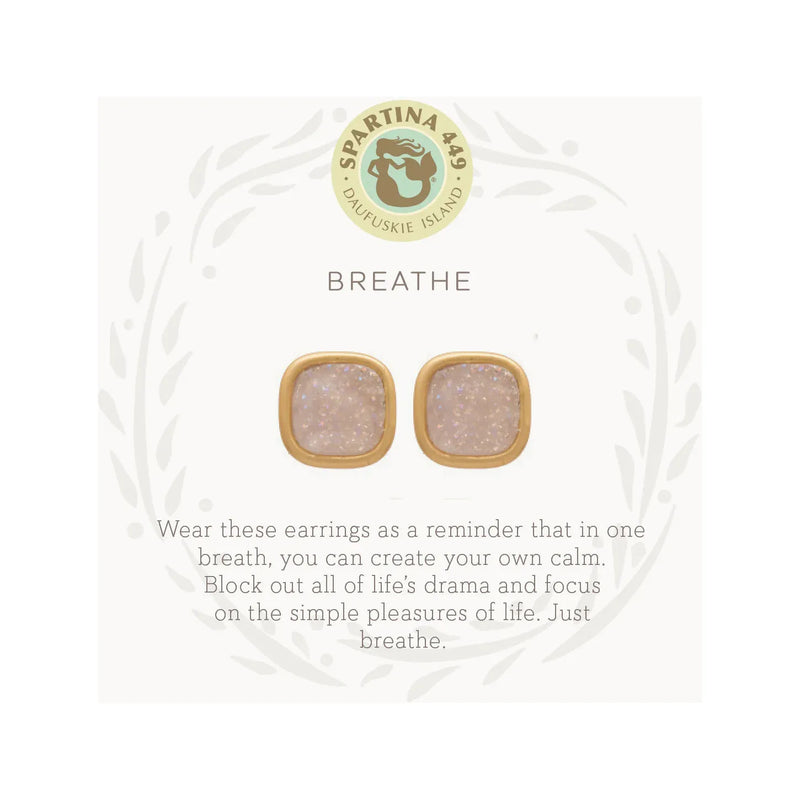 Sea La Vie Breathe/Cream Druzy Earrings