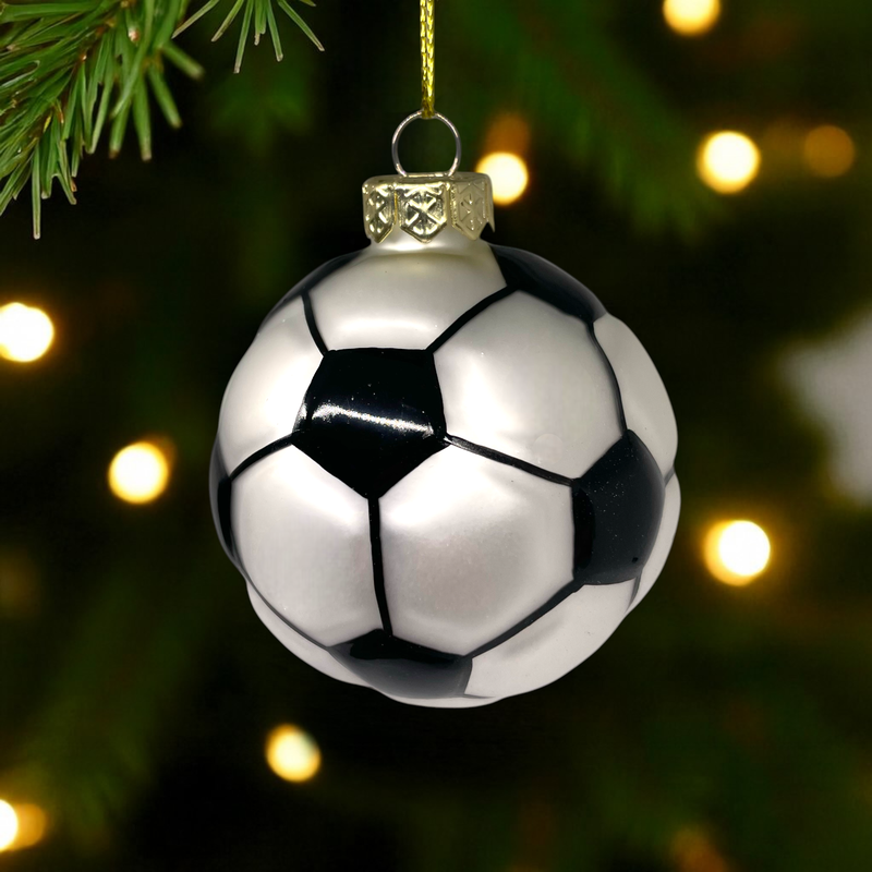Soccer Ball Glass Ornament – Sports Holiday Décor