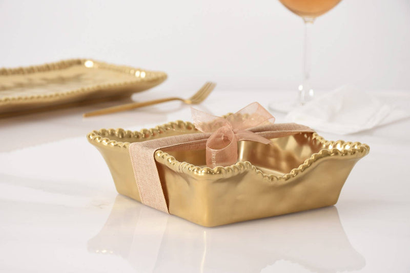 Cocktail Napkin Holder - Matte Gold-Toned