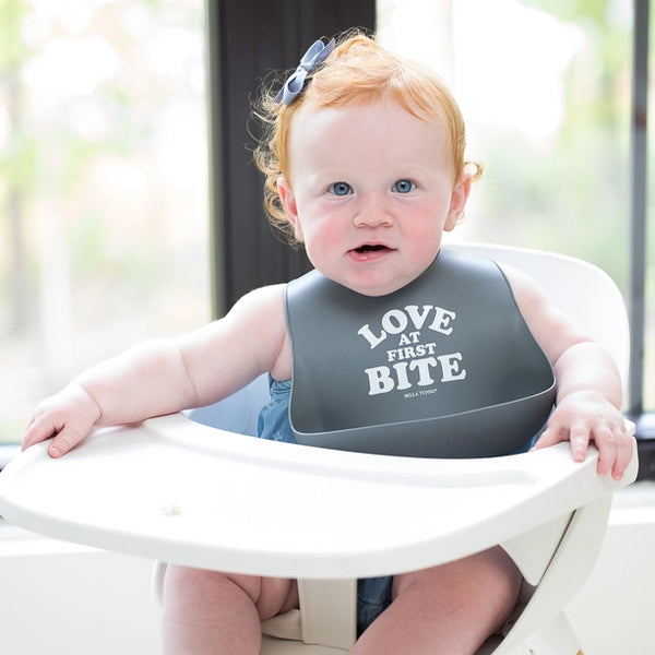 Love At First Bite Wonder  Bib - Shadow Grey