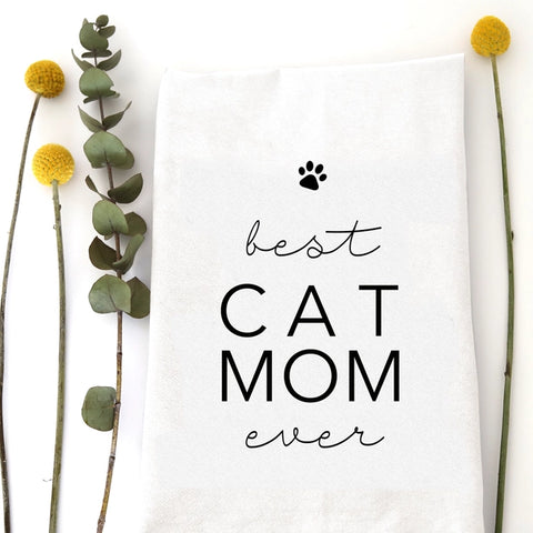 Best Cat Mom Tea Towel - Thumbnail 2