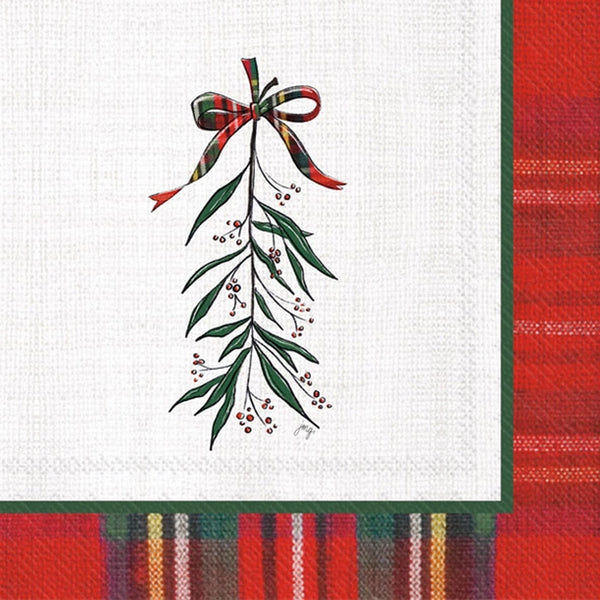 Classic Mistletoe Luncheon Napkins
