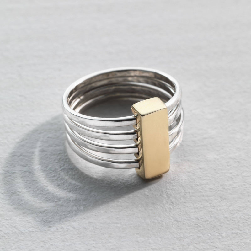 Silpada 'Agility' Ring in Sterling Silver and Brass - Size 8