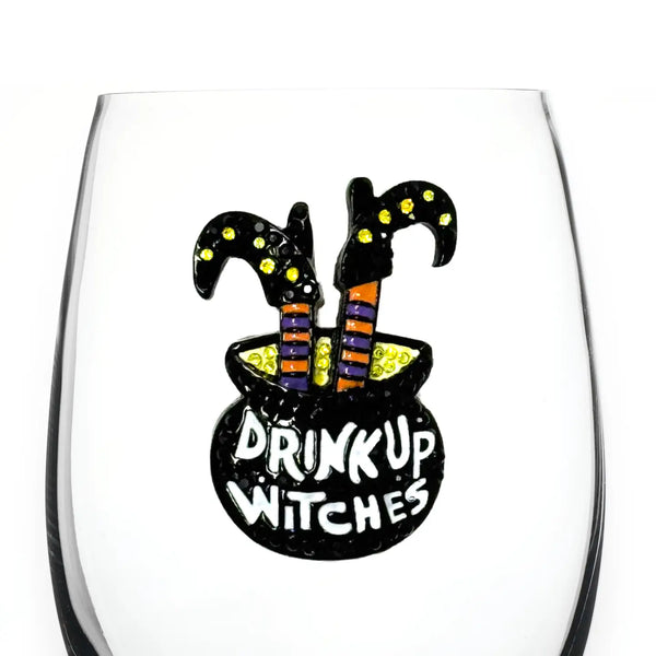Drink Up Witches Stemless Wine Glass