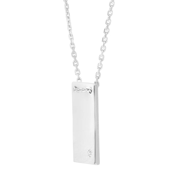 Silpada 'Shine Bright' Rectangular Pendant with CZ: White / 11/16
