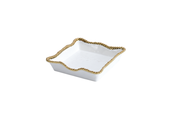 Cocktail Napkin Holder - White & Gold