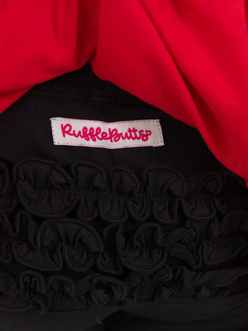 Toddler Girls Black Classic Ruffle Leggings with Signature Rear Ruffles: Black