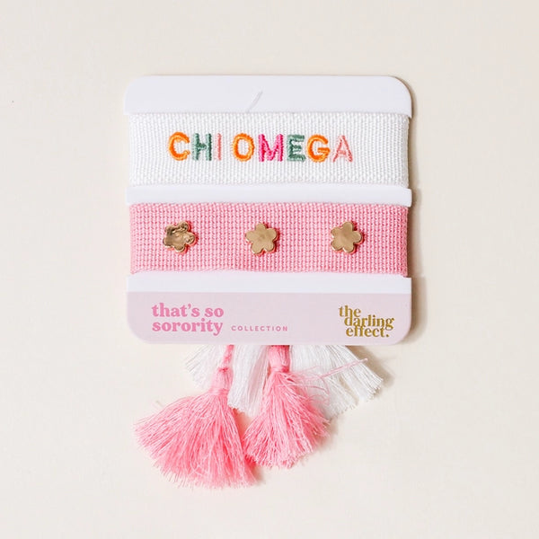 Chi Omega Woven Bracelet Set