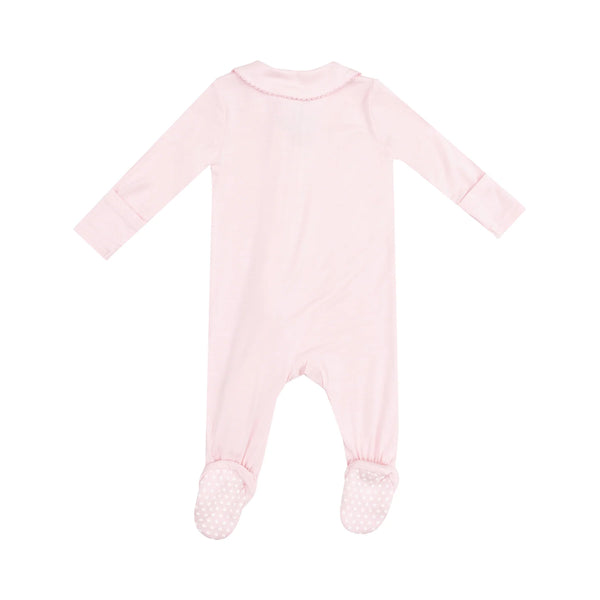 Solid Classic Pink Peter Pan 2 Way Zipper Footie