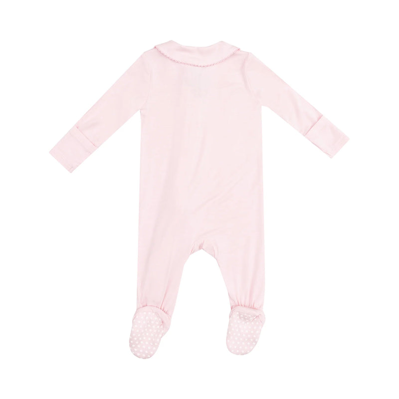 Solid Classic Pink Peter Pan 2 Way Zipper Footie