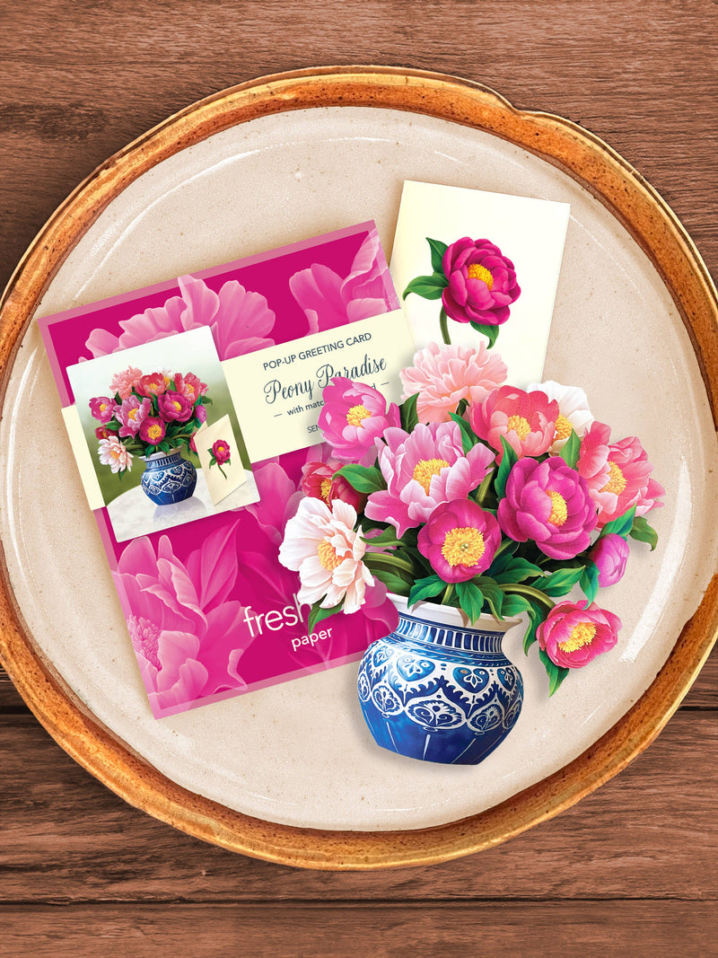 Mini Peony Paradise Pop-up Greeting Card