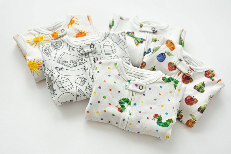 Organic 2-Way Zipper Footie in Caterpillar