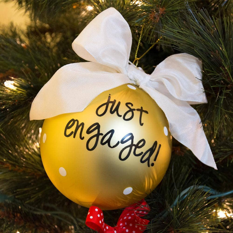 "Just Engaged" Frosted Bridal Ornaments