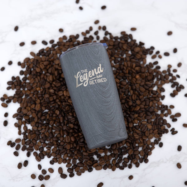 Legend - 20 oz Wood Finish Stainless Steel Travel Tumbler
