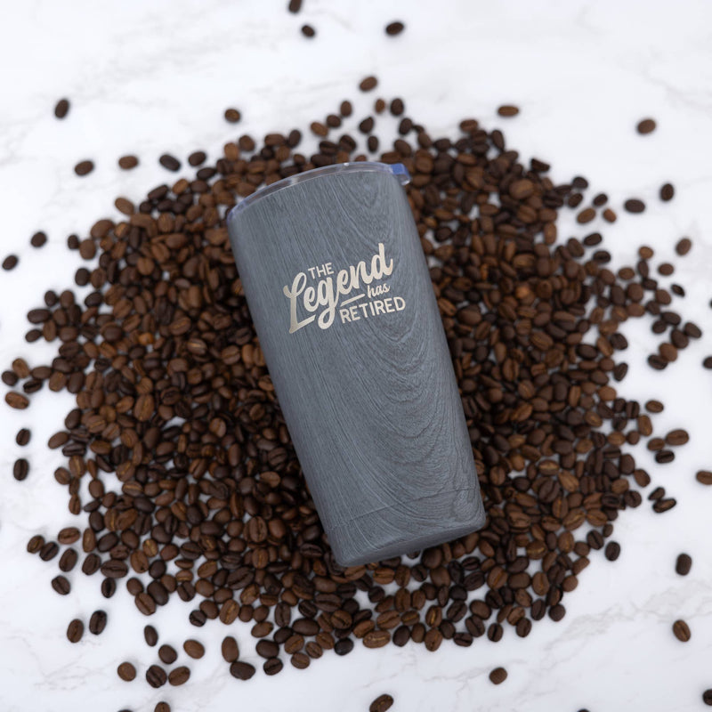 Legend - 20 oz Wood Finish Stainless Steel Travel Tumbler