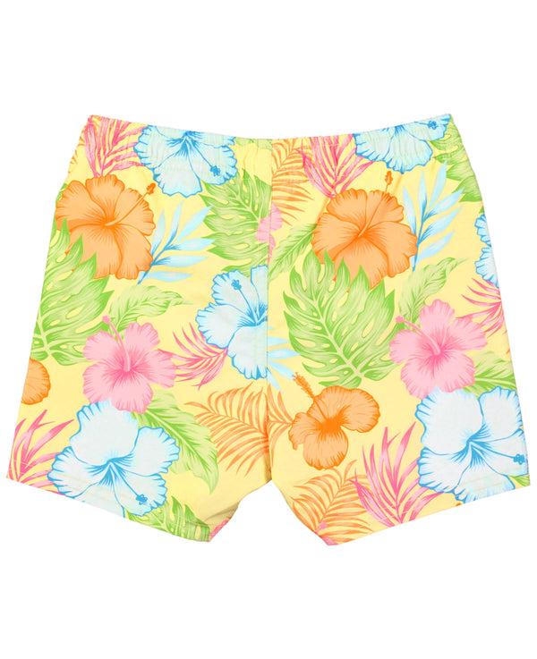Boys Happy Hula Swim Trunks: Yellow