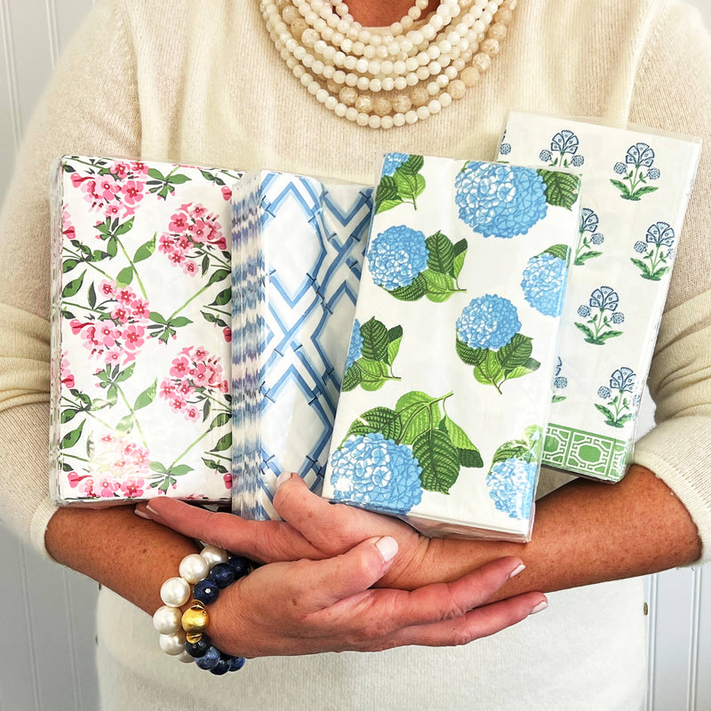 Hydrangeas Paper Guest Towels | Luxe Pack of 40