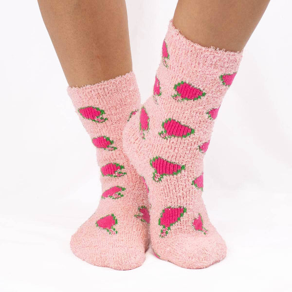 Women's Pickleball Snuggle Socks   Pink/Green   One Size