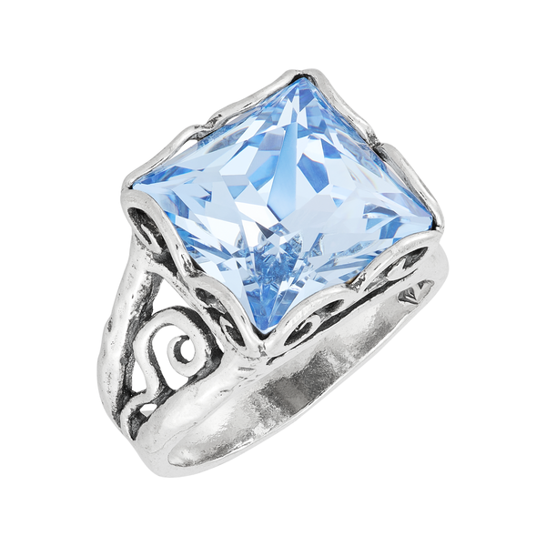 Silpada 'Cooling Effects' Sterling Silver Blue Crystal Ring: 8