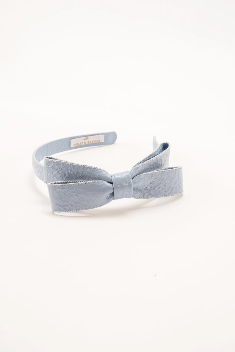 Paige Bow Headband - Blue