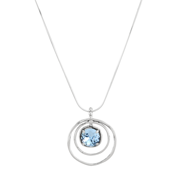 Silpada 'Cooling Out' Silver Blue Crystal Pendant Necklace: Blue / 18