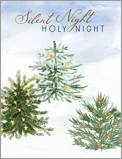 With Scripture Christmas Card - 3 Pine Trees