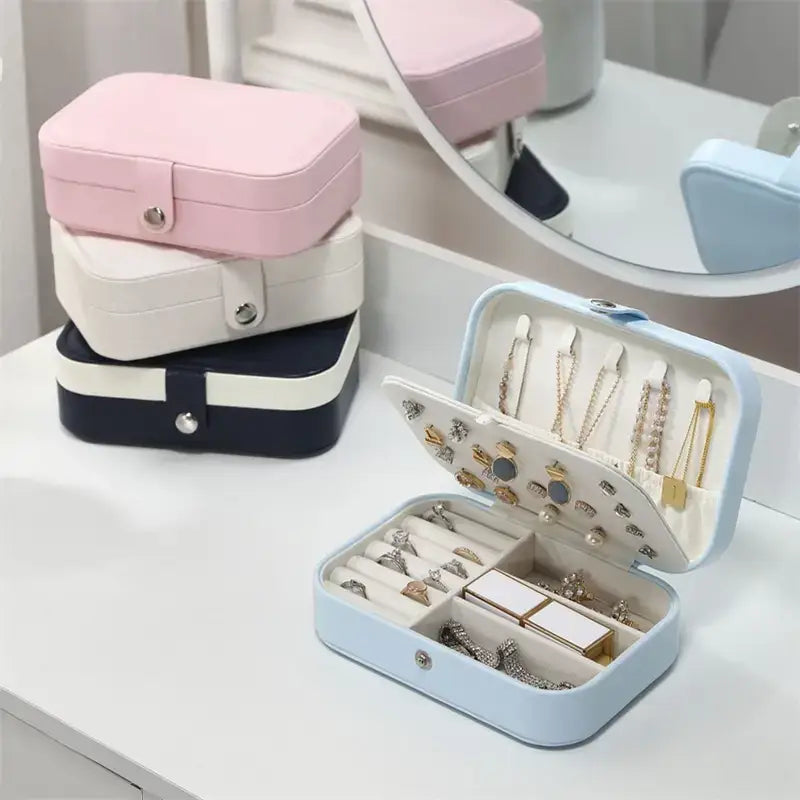 Portable Travel Jewelry Box - Sky Blue