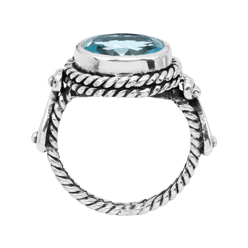 Silpada 'Torrington' Blue Topaz Ring in Silver: Blue / 7