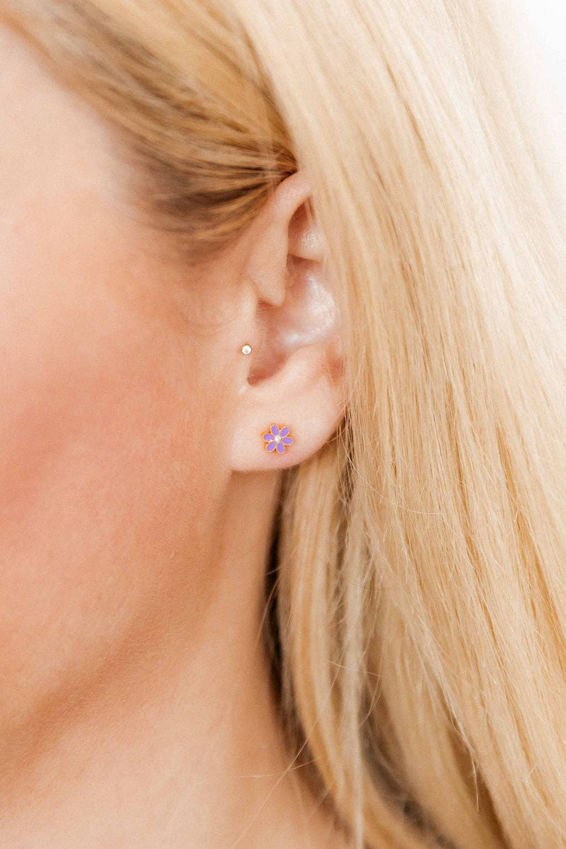 Screwback Stud Earrings - Alli Purple