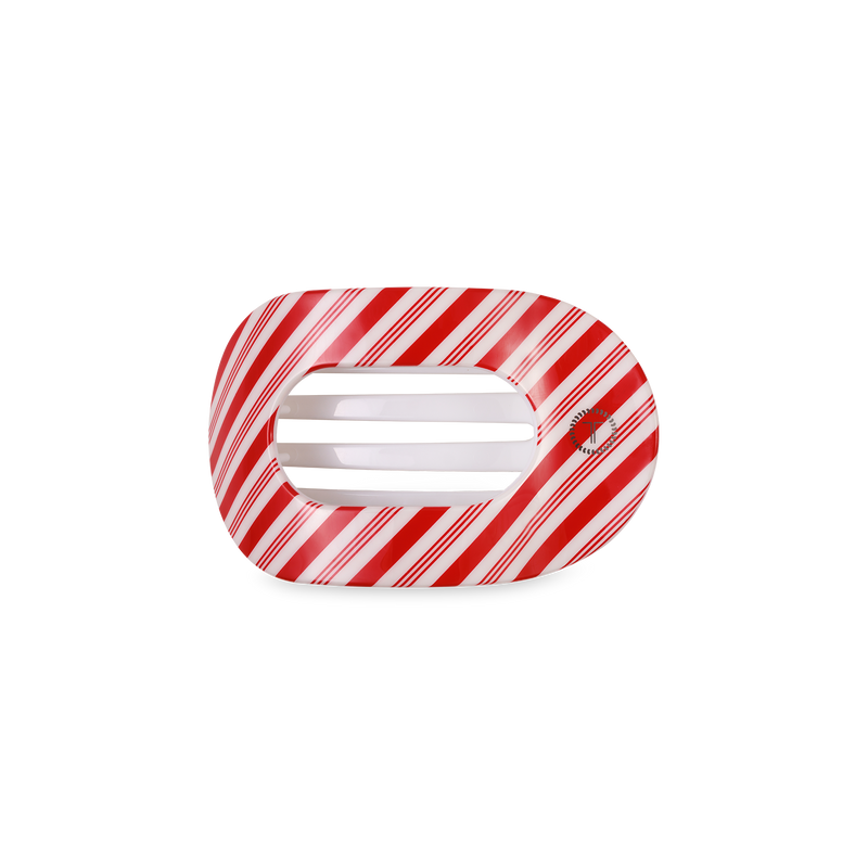 Flat Round Hair Clip | Small | Candy Cane Crush