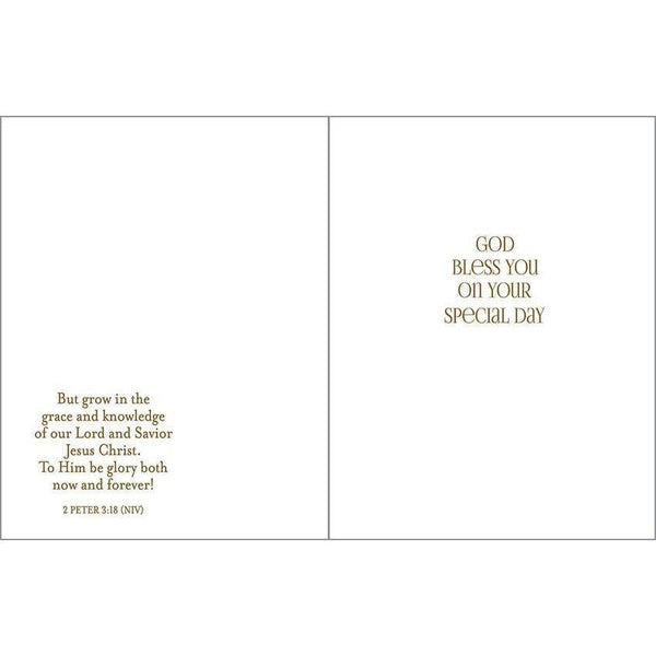 With Scripture Religious Greeting Card - Gold Cross