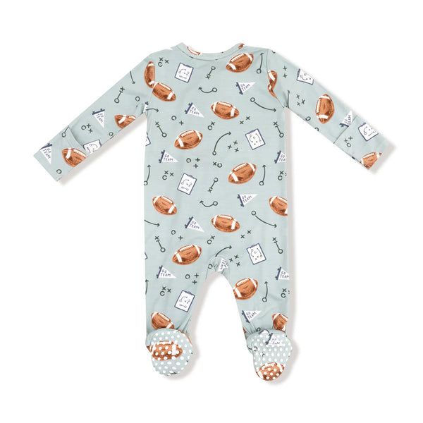 Touchdown Time  -  Grey Mist 2 Way Zipper Romper