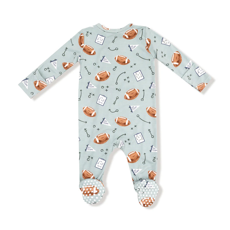 Touchdown Time  -  Grey Mist 2 Way Zipper Romper