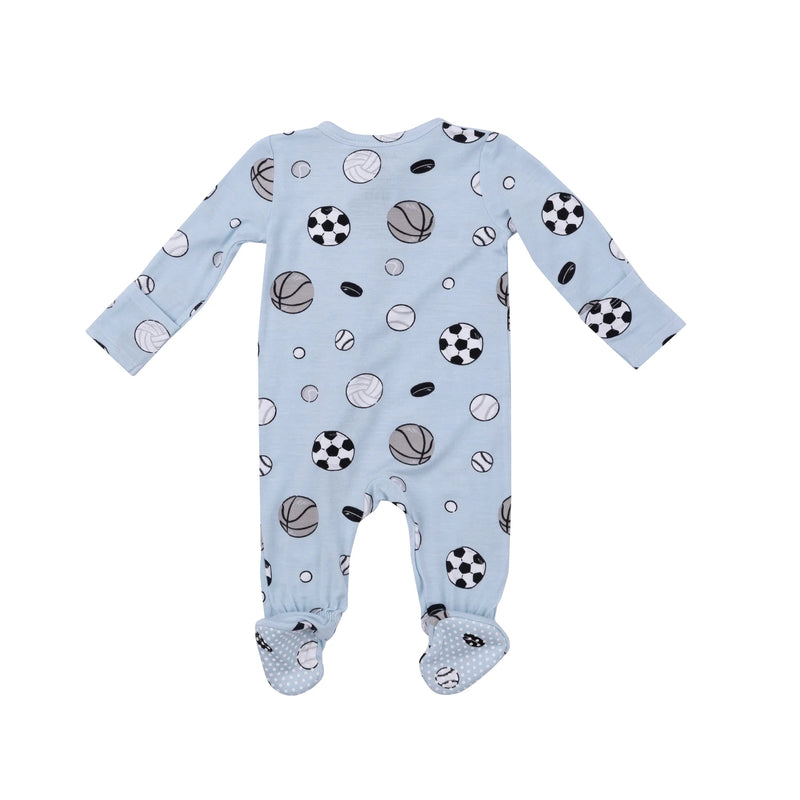 Sports Ball Blue 2-Way Zipper Footie