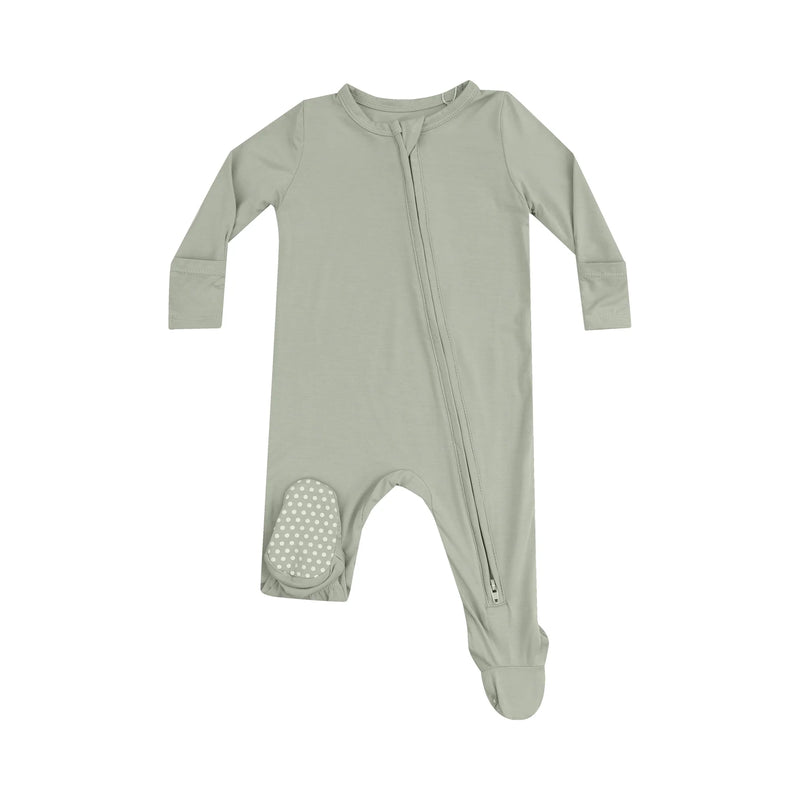 Solid Desert Sage 2 Way Zipper Footie