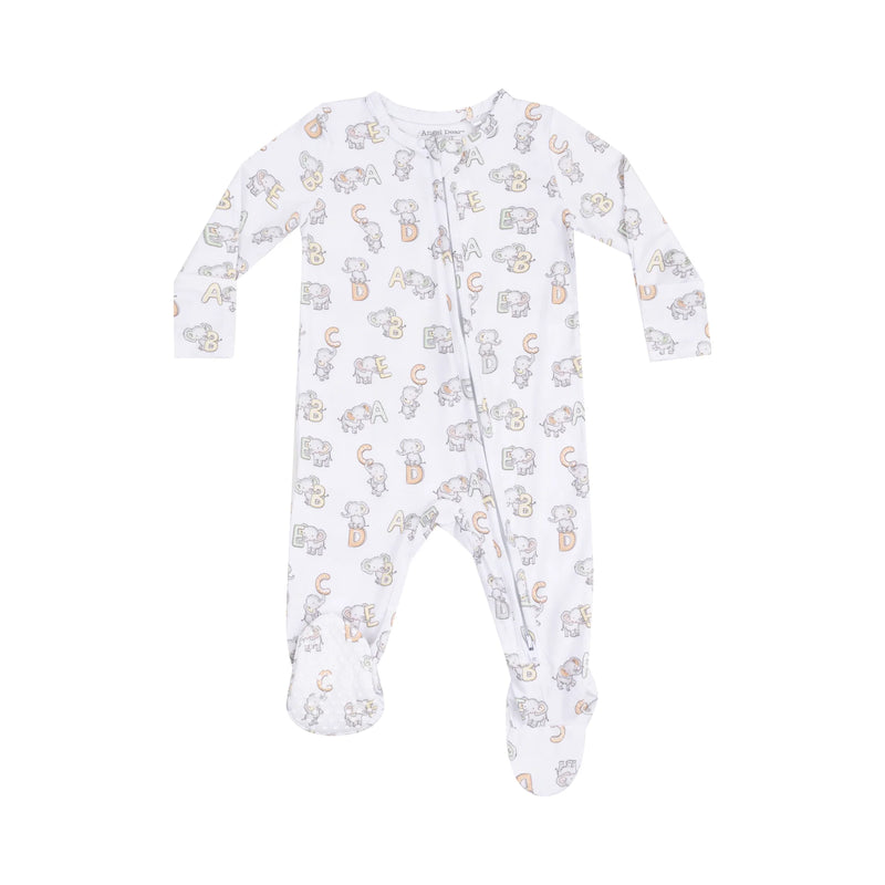 Vintage Elephant ABC 2 Way Zipper Footie