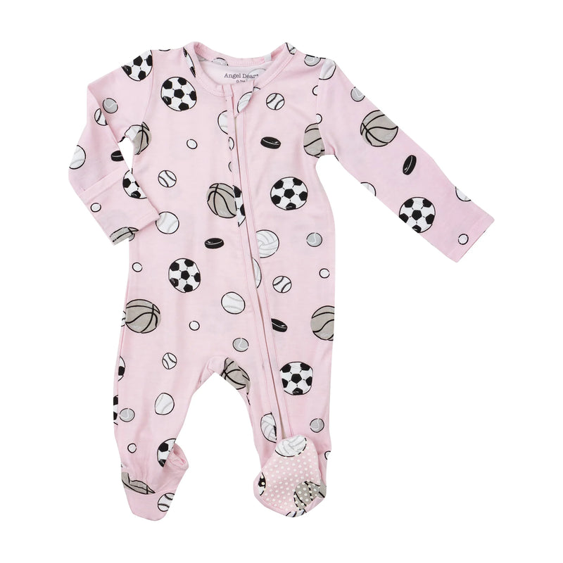 Sports Ball Pink 2-Way Zipper Footie