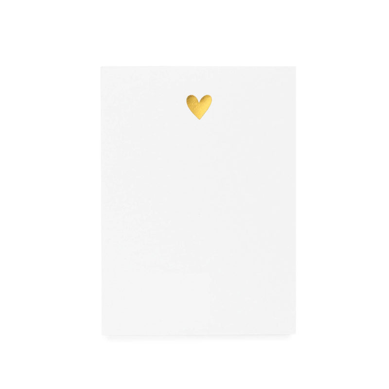 Mini Notepad, Gold Heart