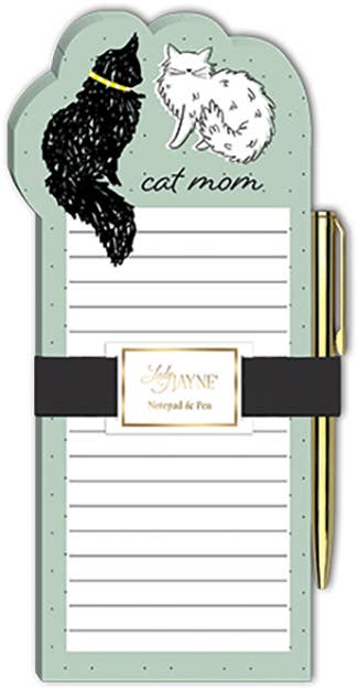 Die-Cut Note Pad With Pen SKETCHED PETS CAT MOM