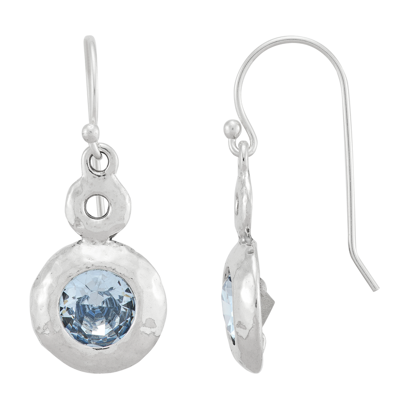 Silpada 'Cool Swifts' Silver Blue Crystal Drop Earrings: Blue