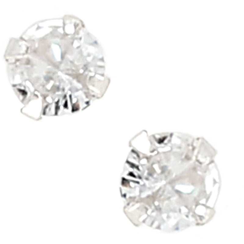 Sweet 16 - 5mm Sterling Silver Cubic Zirconia Stud Earrings